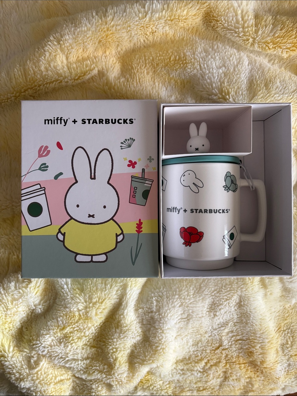 Miffy x Starbucks Ceramic Mug with Lid and Charm - White & Yellow